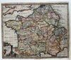 France Gallia antiqua & Nova c.1690’s decorative engraved cherubs map hand color