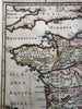 France Gallia antiqua & Nova c.1690’s decorative engraved cherubs map hand color