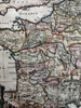 France Gallia antiqua & Nova c.1690’s decorative engraved cherubs map hand color