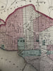Washington D.C. city plan 1863-1870 Johnson large hand colored map