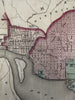 Washington D.C. city plan 1863-1870 Johnson large hand colored map