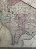 Washington D.C. city plan 1863-1870 Johnson large hand colored map