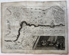 Turkey Pruth river vignette view 1727 rare military map de la Motraye journey