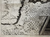 Turkey Pruth river vignette view 1727 rare military map de la Motraye journey