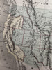 United States slavery map lg Idaho Territory 1865 Erhard uncommon hand color map