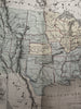 United States slavery map lg Idaho Territory 1865 Erhard uncommon hand color map