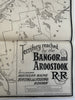 Maine Hunting & Fishing region map c.1910 Bangor & Aroostook RR large map