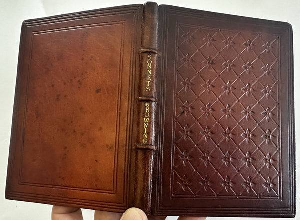 Elizabeth B Browning Sonnets from Portuguese c.1900 fine ornate leather book
