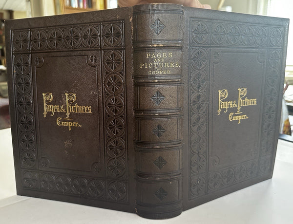 James Fenimore Cooper 1861 Pages & Pictures stunning leather gift book engvngs
