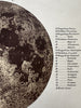 Moon chart w/dated features craters 1892 Sohr-Berghaus detailed color print
