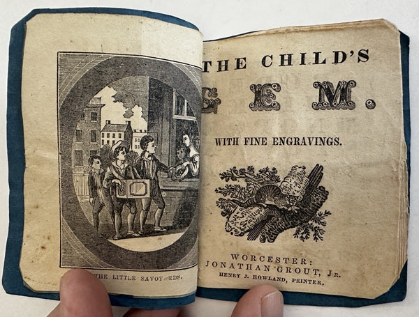 Child’s Gem rare chapbook c.1840 Worcester Grout ABC & wood engravings juvenile
