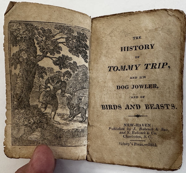 rare juvenile chapbook dogs animals 1822 Tommy Trip w/ 14 wood cuts peacock Owl