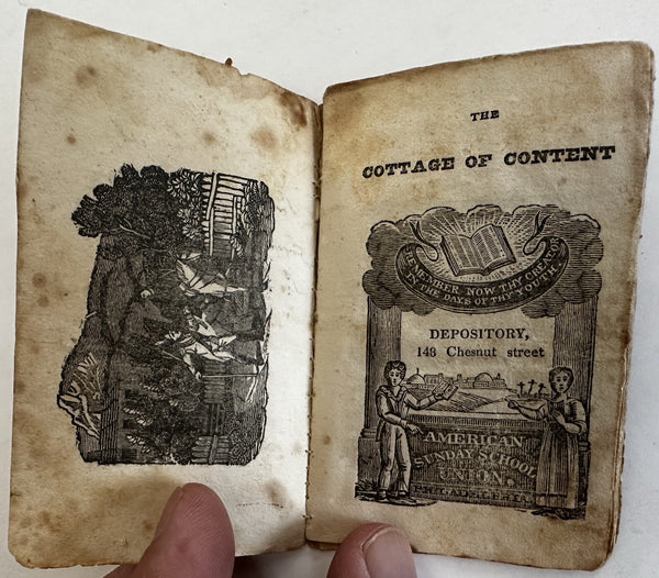 Child’s rare chapbook Cottage Content 1827 Tommy Trip wood engravings juvenile’s