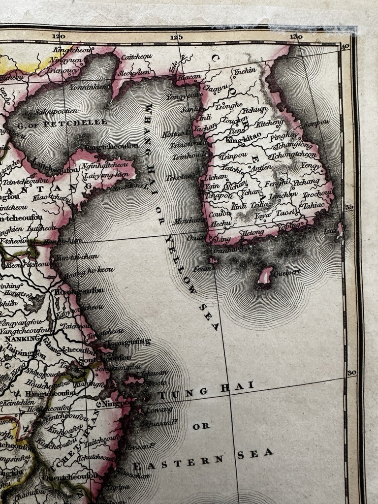 China Asia Formosa Korea 1817 Arrowsmith Hall engraved hand color map