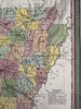 Arkansas state w/ canals early roads 1850-5 Cowperthwait beautiful old color map