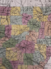Arkansas state w/ canals early roads 1850-5 Cowperthwait beautiful old color map