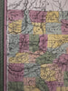 Arkansas state w/ canals early roads 1850-5 Cowperthwait beautiful old color map