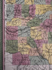 Arkansas state w/ canals early roads 1850-5 Cowperthwait beautiful old color map
