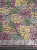 Arkansas state w/ canals early roads 1850-5 Cowperthwait beautiful old color map