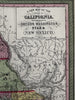 Territorial Utah Oregon American West 1854 Cowperthwait beautiful hand color map