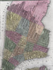 New York city plan naming hotels markets 1855 Cowperthwait lovely hand color map