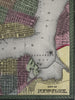 New York city plan naming hotels markets 1855 Cowperthwait lovely hand color map