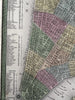New York city plan naming hotels markets 1855 Cowperthwait lovely hand color map