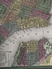 New York city plan naming hotels markets 1855 Cowperthwait lovely hand color map