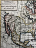 North America Quivira apocryphal interior 1750 Vaugondy hand color miniature map