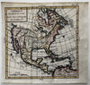 North America Quivira apocryphal interior 1750 Vaugondy hand color miniature map