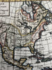 North America Quivira apocryphal interior 1750 Vaugondy hand color miniature map