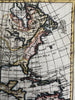 North America Quivira apocryphal interior 1750 Vaugondy hand color miniature map