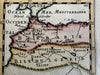 Fez Morocco Barbary North Africa 1683 Mallet charming engraved hand color map