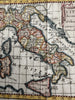 Italy Italia Italie 1714 scarce engraved hand colored miniature map