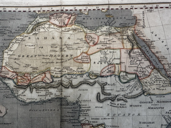 Africa continent Mountains of Moon copper mine c. 1810 Arrowsmith hand color map