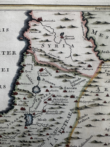 Arabia Deserta Mesopotamia Holy Land 1768 W.H. Toms engraved historical map