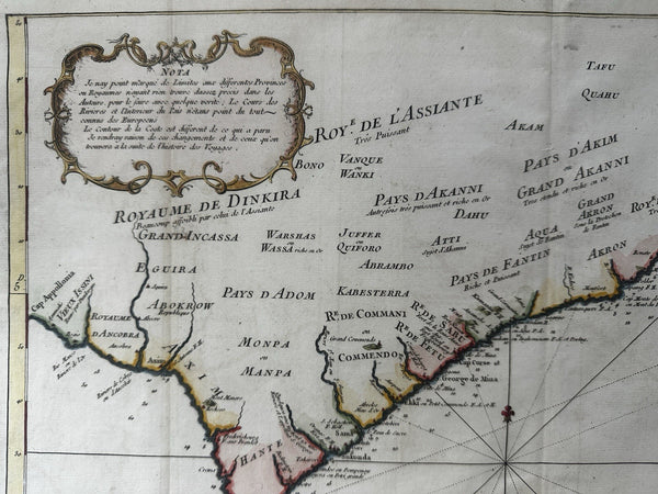 West Africa Guinea Gold coast Kalabar 1747 decorative nautical nice Bellin map