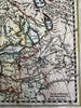 Ancient Scandinavia Norway Sweden Finland Denmark 1694 decorative hand color map