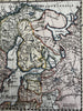 Ancient Scandinavia Norway Sweden Finland Denmark 1694 decorative hand color map