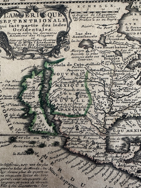 California as an Island North America Mexico 1719 Chiquet decorative antique map