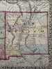 Arizona New Mexico early routes gold silver 1874 Mitchell hand colored nice map