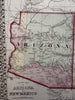 Arizona New Mexico early routes gold silver 1874 Mitchell hand colored nice map