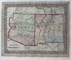 Arizona New Mexico early routes gold silver 1874 Mitchell hand colored nice map