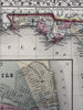 Florida state by itself Mobile city plan 1874 Mitchell hand colored nice map