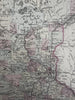 Minnesota state by itself 1880 Mitchell decorative hand colored nice map