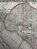 Washington D.C. fine city plan 1880 Mitchell decorative hand colored map