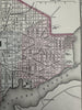 Washington D.C. fine city plan 1880 Mitchell decorative hand colored map