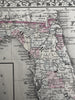 Florida state by itself Mobile city plan 1880 Mitchell hand colored nice map