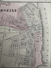 Florida state by itself Mobile city plan 1880 Mitchell hand colored nice map