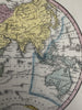 World in spheres early explorer ocean routes 1855 Cowperthwait hand colored map